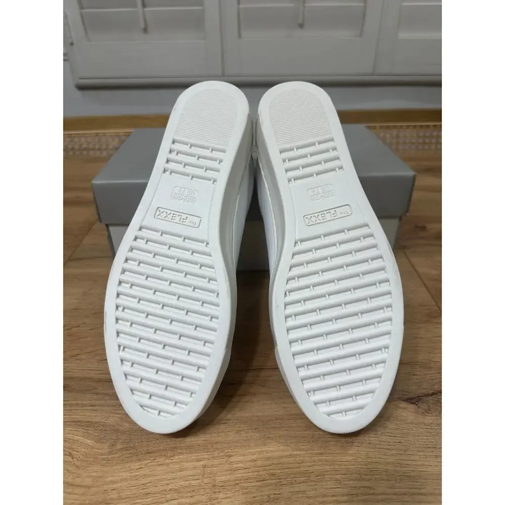Flexx Sneak Easy Sneaker Kino Leather White Beige Size 7.5 NIB Slip On Style - Picture 12 of 15